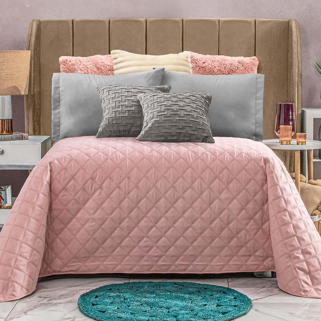 Cubre Cama Cuarzo Palo De Rosa
