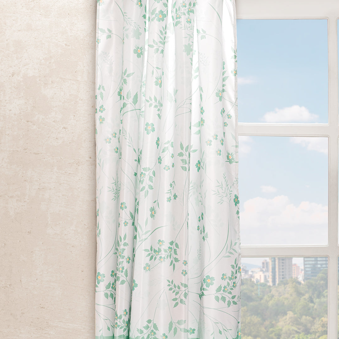 Juego de Cortinas Flora Menta